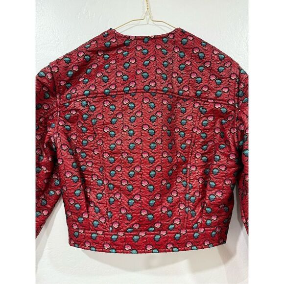 Isabel Marant Embroidered Leather Trim Moto Jacket Size S - Picture 6 of 8